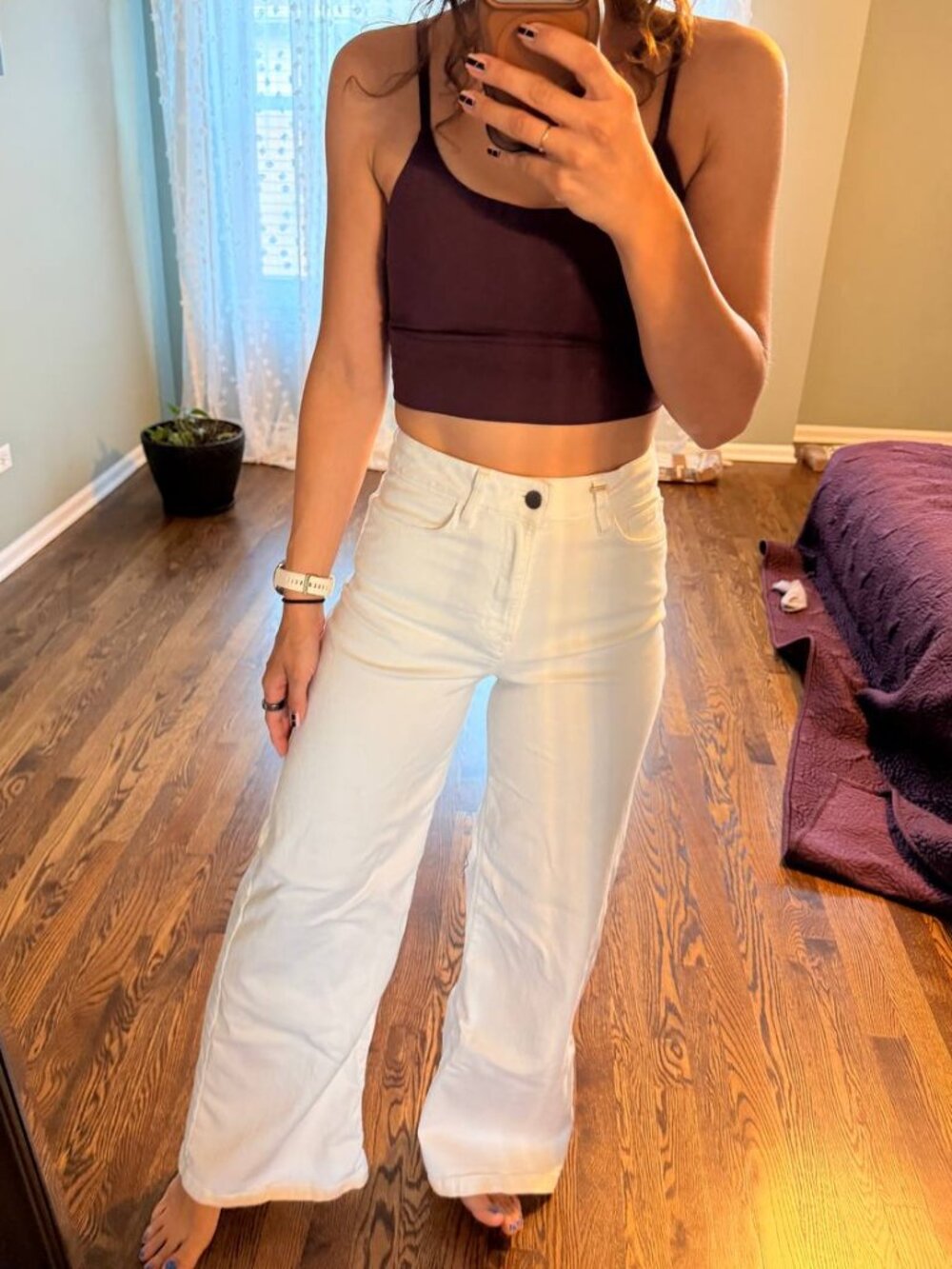 United Colors of Benetton White High-Waisted Wide-Leg Jeans
